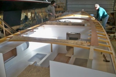 Get pro tips on Installing a Teak Boat Deck, with illustrations from Brooklin Boat Yard's construction of the 47′ sloop LARK.