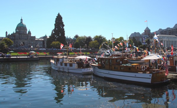 Victoria Classic Boat Festival with Parliament Buildings Behind