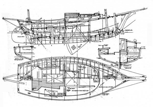 Construction drawing for MARTHA, Crocker design #300, from Yachting