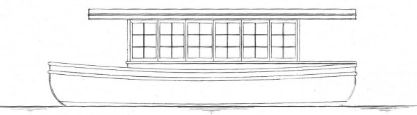 Trailerable Houseboat Design - Outboard Profile