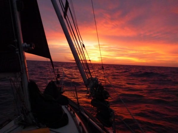 Sunset at sea, Pacific crossing