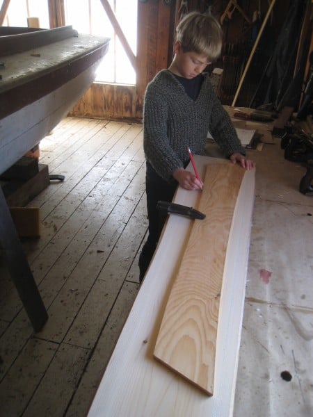 boatbuilding practice: the forty inch skiff off center