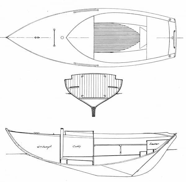 Layout of the Fish class sloop from HMCo brochure.