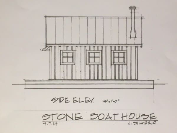 Profile drawing by architect John Silverio, author of The Book of the Hut